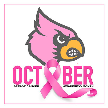 pink cardinal breast cancer awareness